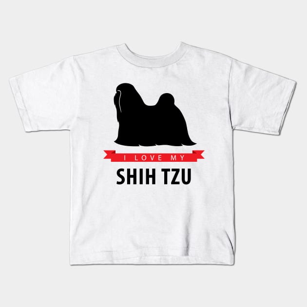 I Love My Shih Tzu Kids T-Shirt by millersye